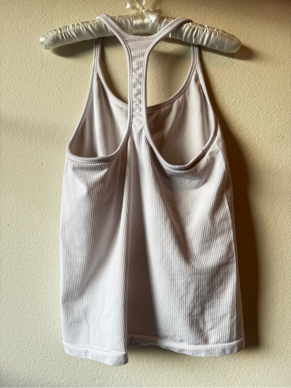 Athleta White Ribbed Racerback Tank Top - Picture 2 of 5
